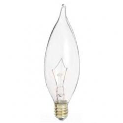 (OBSOLETE)40 WATT CA9 1/2 INCANDESCENT CLEAR 1500 AVERAGE RATED HOURS 370 LUMENS CANDELABRA BASE 120 VOLTS